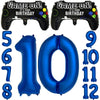 Navy Blue Video Game Party Supplies Boys 10Th Birthday Party Decorations- 2 Packs Game On Balloons With Dark Blue Number 10 Ball
