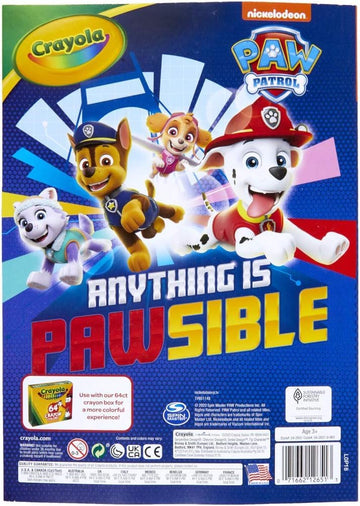 Crayola PAW Patrol Coloring Book with Stickers, 288 Pages, Multi Color, Toddler Toys, Ages 3+ - 1 Count
