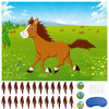Morcheiong Pin The Tail On The Horse Birthday Game With 48Pcs Tails For Kids Farm Birthday Party Supplies Decorations Favors