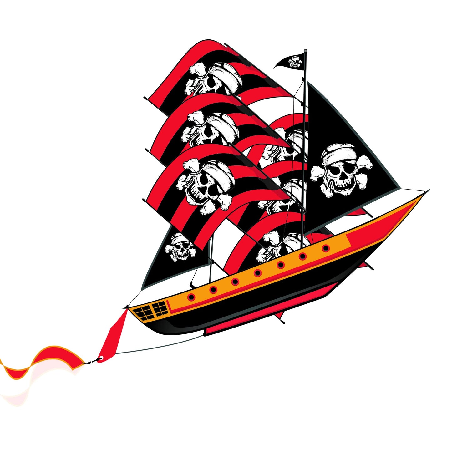 Windnsun Super Size 3D Nylon Pirate Ship Kite 37 Inches Tall -Like New
