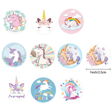 1000 Pieces Unicorn Stickers For Kids, Cute Unicorn Label Stickers Diy Stickers, 1 Inch Self Adhesive Decoration Stickers For Sc