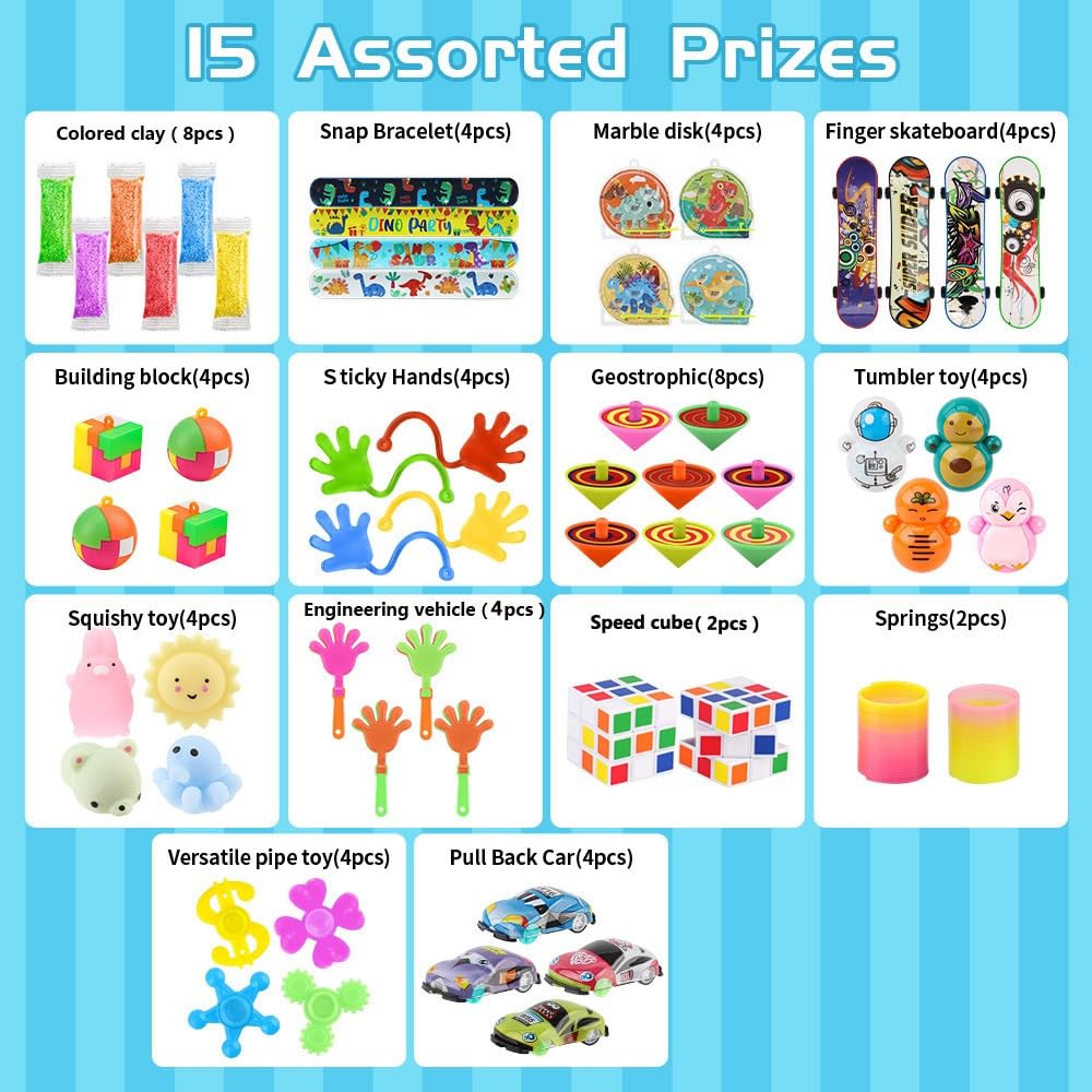 Soi-Meme 60 Pcs Party Favors Carnival Treasure Box Toys Classroom Prizes Small Mini Bulk Gifts Toys Pinata Easter Basket Stuffer