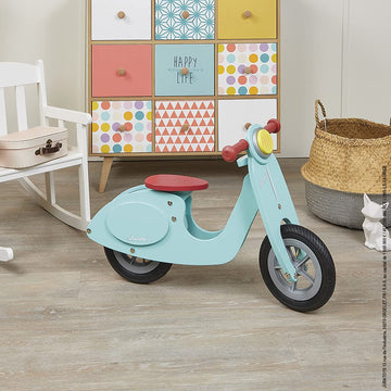 Janod Mint Scooter Balance Bike - Wood Ride-On, 30.31" x 13.19" x 20.08", Model J03243