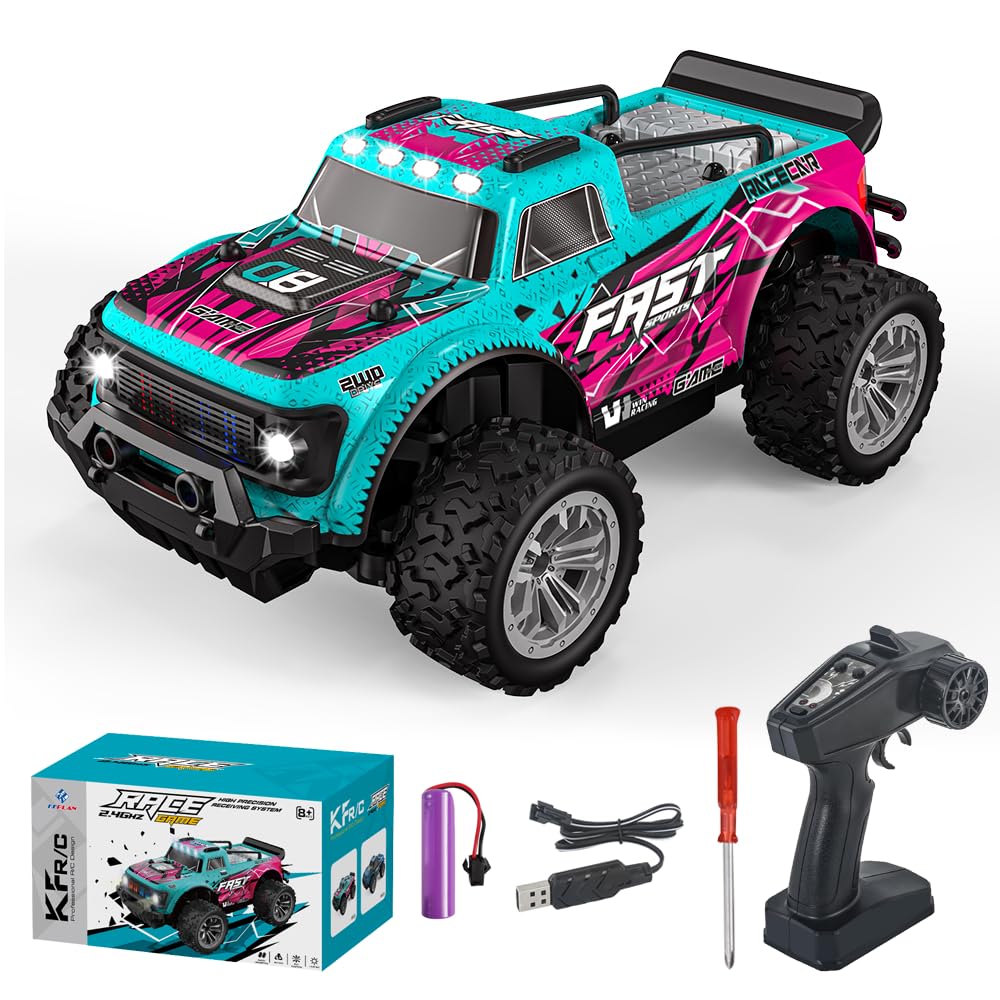QI Xin Remote Control RC Trucks, 1/20 RC Cars,2.4GHZ Remote Control,2WD 20Km/h with LedLight,Remote Control Monster Truck Racing
