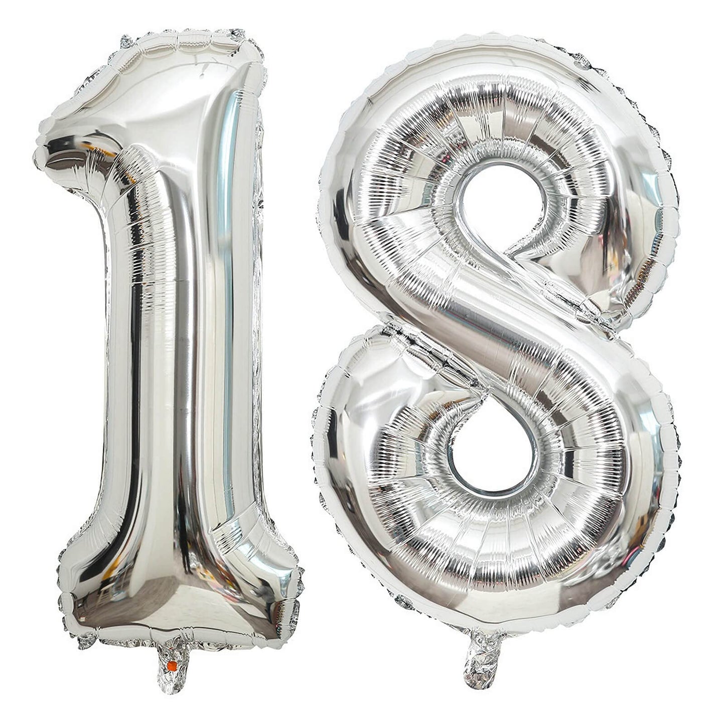 40 Inch Silver 18 Number Balloons Giant 18 Balloons Silver Birthday 18 Balloons 18Th Birthday Anniversary Party Decorations Supp