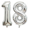LHOAVWE 40 Inch Silver Number 18 Balloons - Aluminum 18th Birthday Party Decorations Supplies