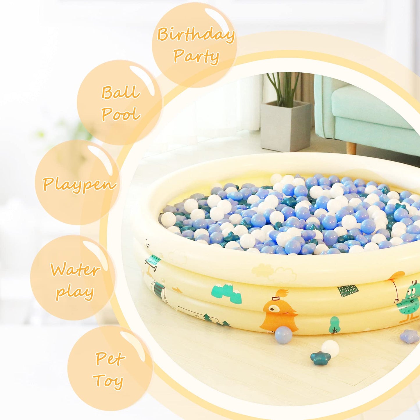 Ball Pit Balls Play Balls For Babies, Small Balls For Kids Playpen Plastic Balls For Babies Ball Pool Puppy Playballs