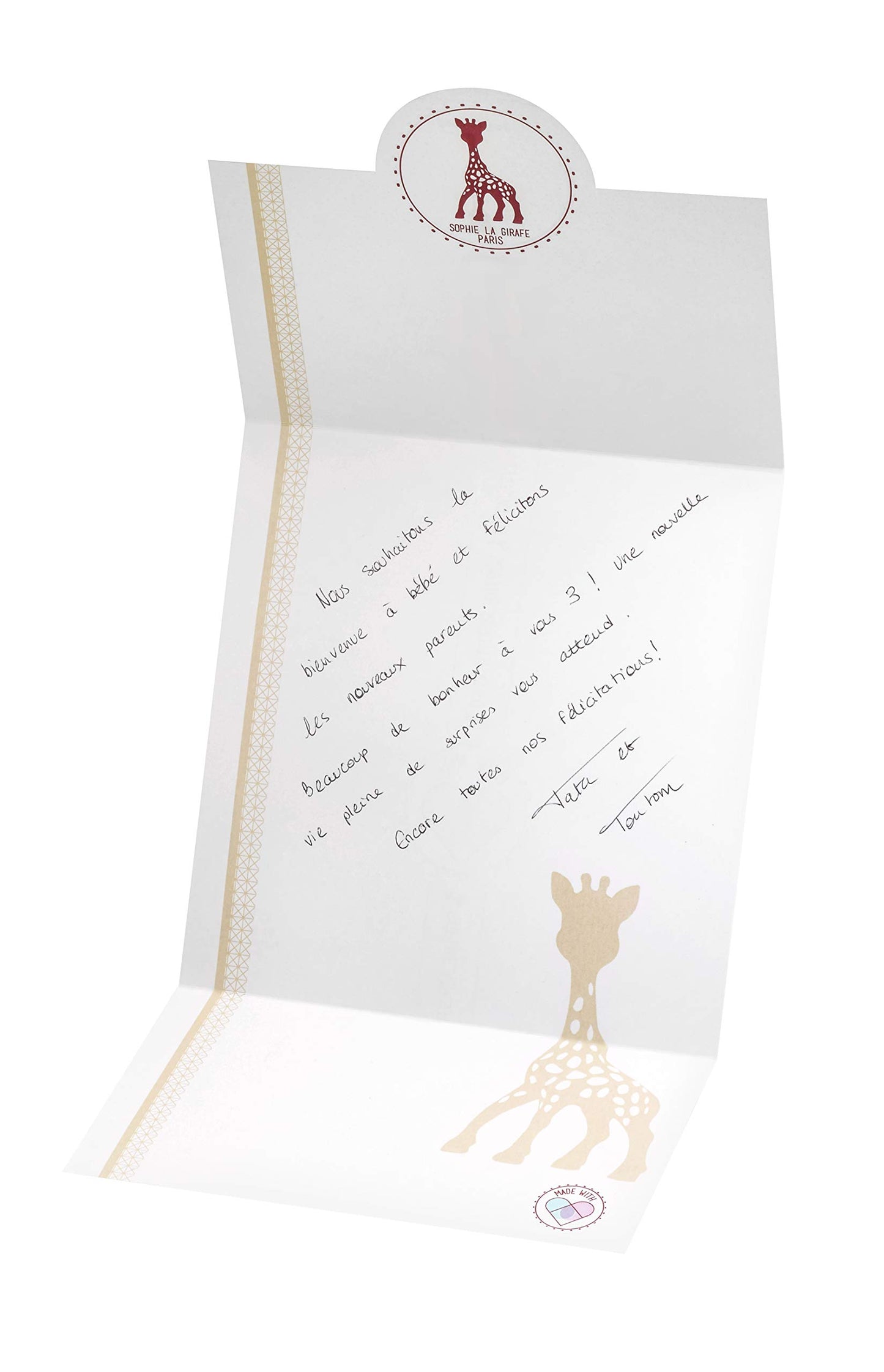 Sophie La Girafe Sophiesticated - The I Love Sophie Set | Includes Sophie La Girafe & Heart Rattle | Handcrafted In France | Com