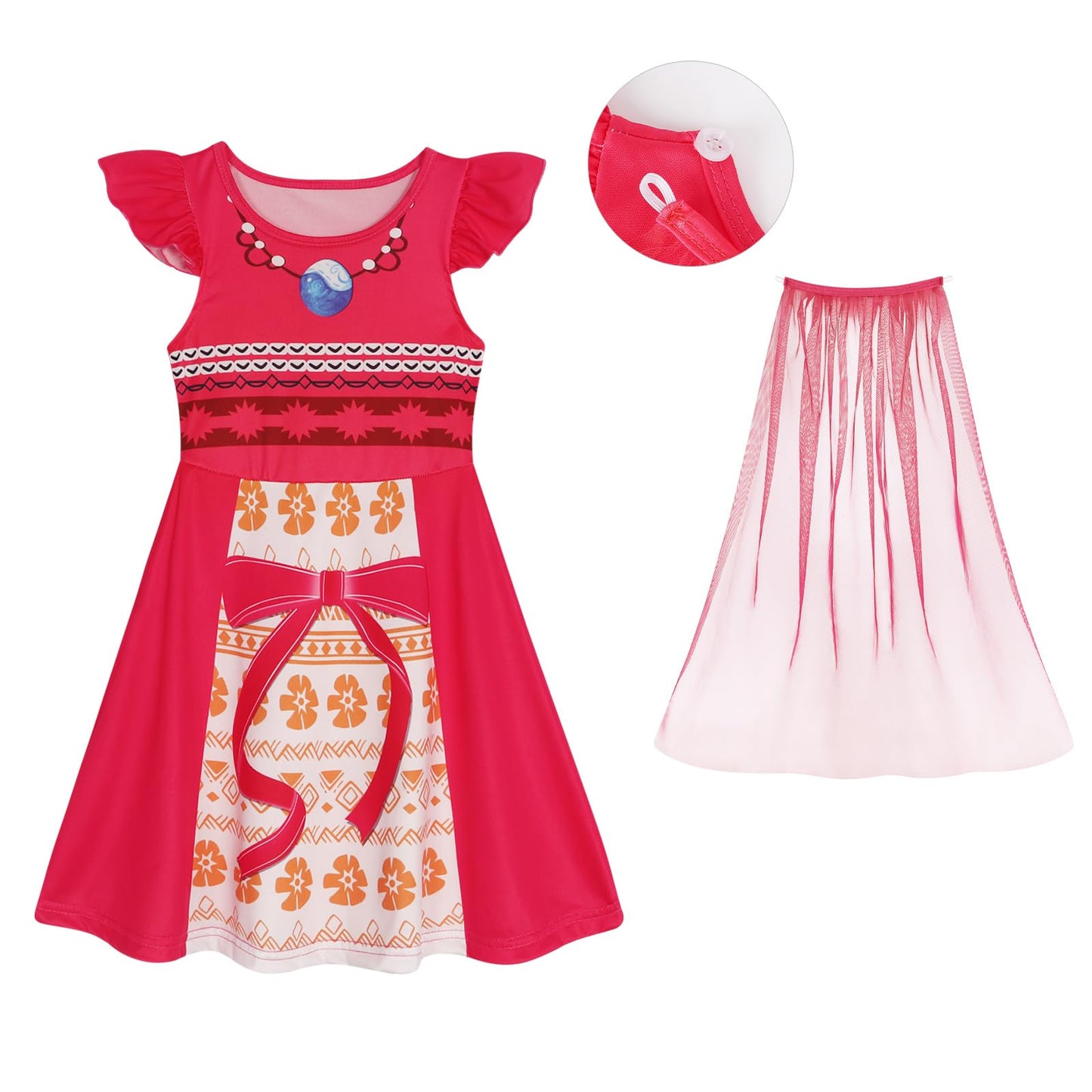 Wonderbabe Adventure Princess Girls Costume With Movie Role Play Little Girls Halloween Birthday Party Dress Up Size 6-7T