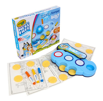 Crayola Magic Light Up Bluey Stamper Art Set - Mess-Free Coloring & Stamping Kit for Toddlers, Ages 3-5, Plastic, Model 750273