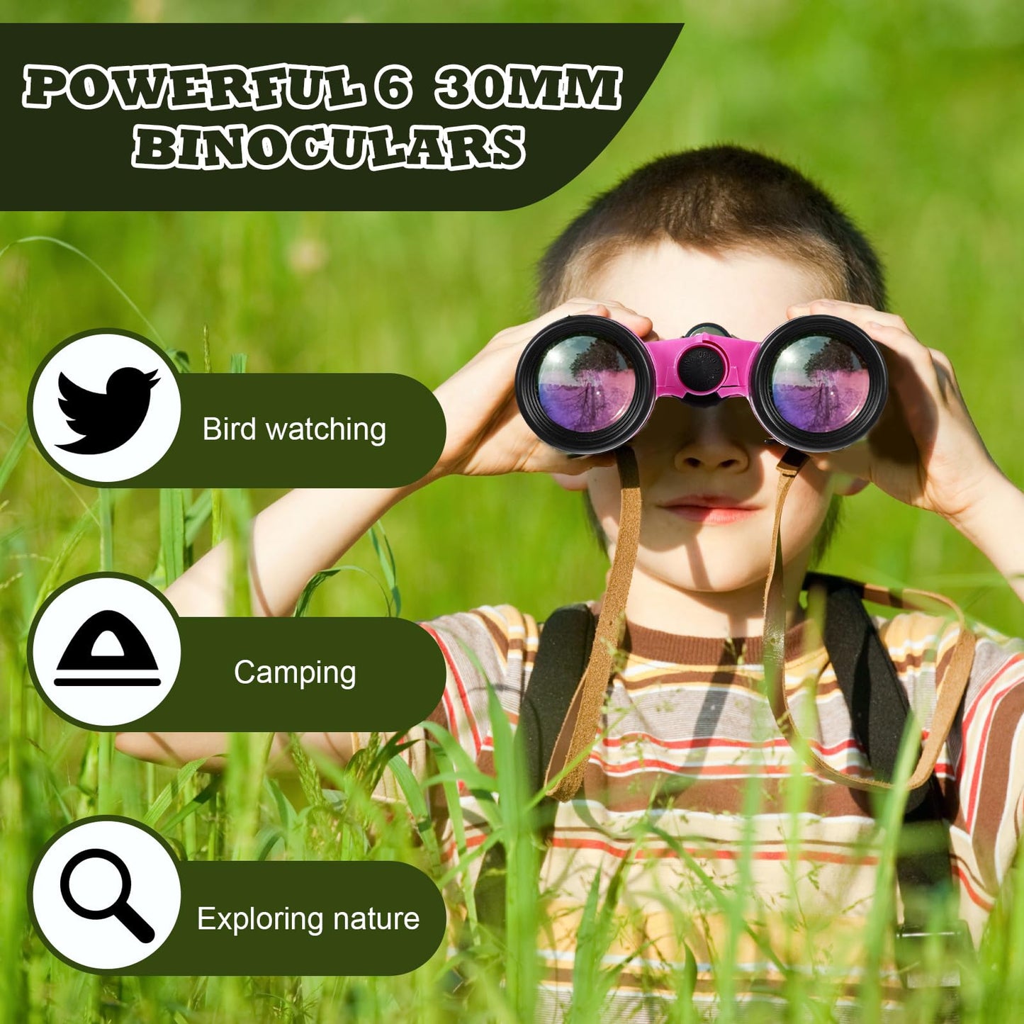 Libima 24 Pcs Binoculars For Kids Educational Compact Kids Binoculars With Neck String Toddler Binoculars For Boys Girls Learnin