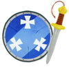 June Garden Little Knights decorative replica blade and Shield Playset - Safe Plush Soft Pretend Play - Gifts for Kids - Blue