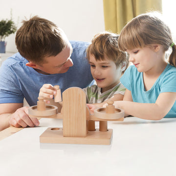 Wooden Balance Scale Toy Set for Kids - Educational Math Balance Beam with Pan Scale - Stem Learning Toy for Preschoolers and To
