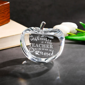 Movdyka Teacher Appreciation Gifts For Women Men Crystal Apple Retirement Gifts For Teacher, Engraed Last Day Or End Of School Year Gifts For Teache, Cool Teacher Present For Christmas Birthday