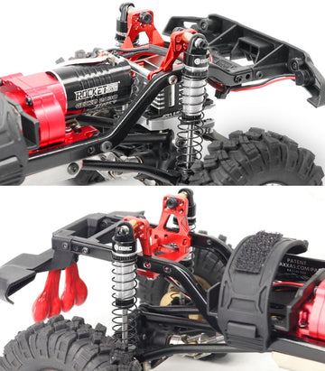 OGRC 59mm Shocks Absorber Oil Threaded Damper Threaded Shock Absorber for TRX4M 1/18 RC Crawler Upgrade Parts (Black Silver)