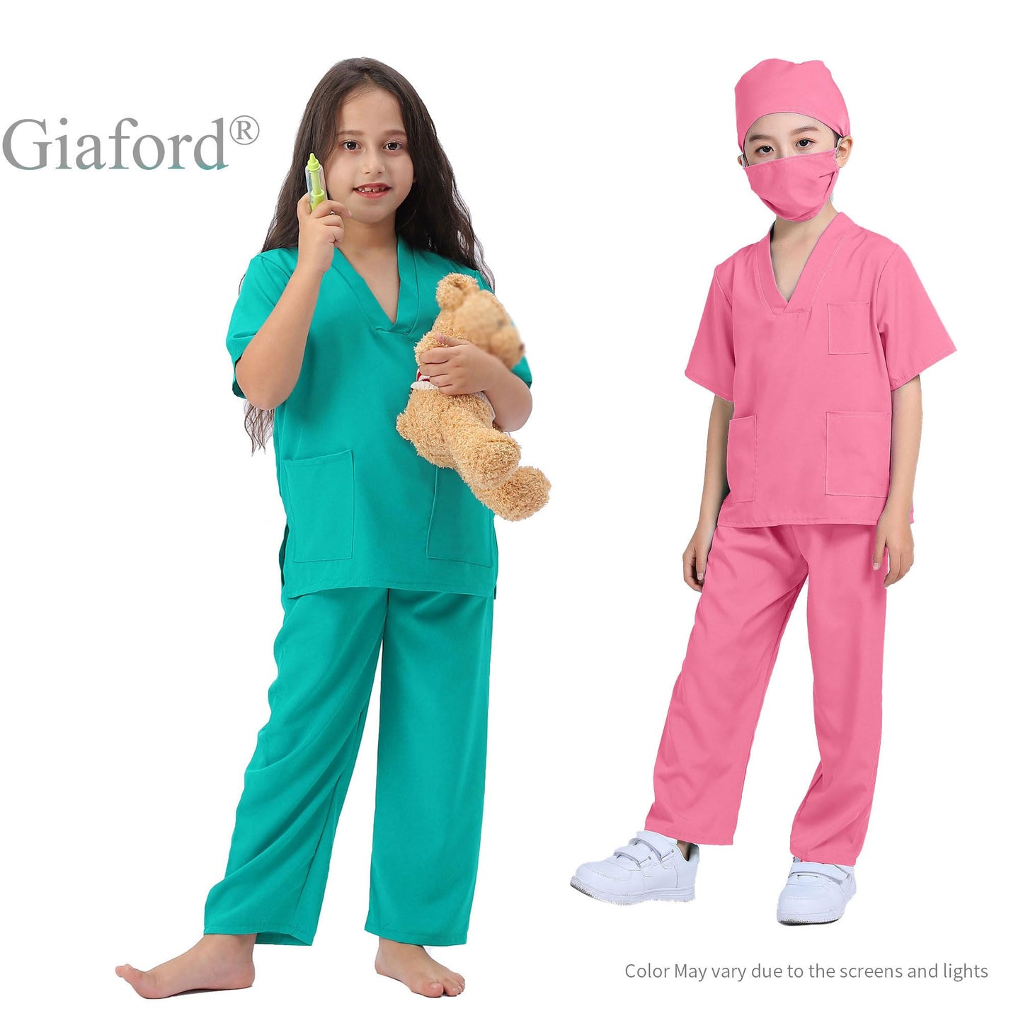 Giaford Doctor Scrubs For Kids Doctor Costume Toddler Dress Up Set For Boys And Girls