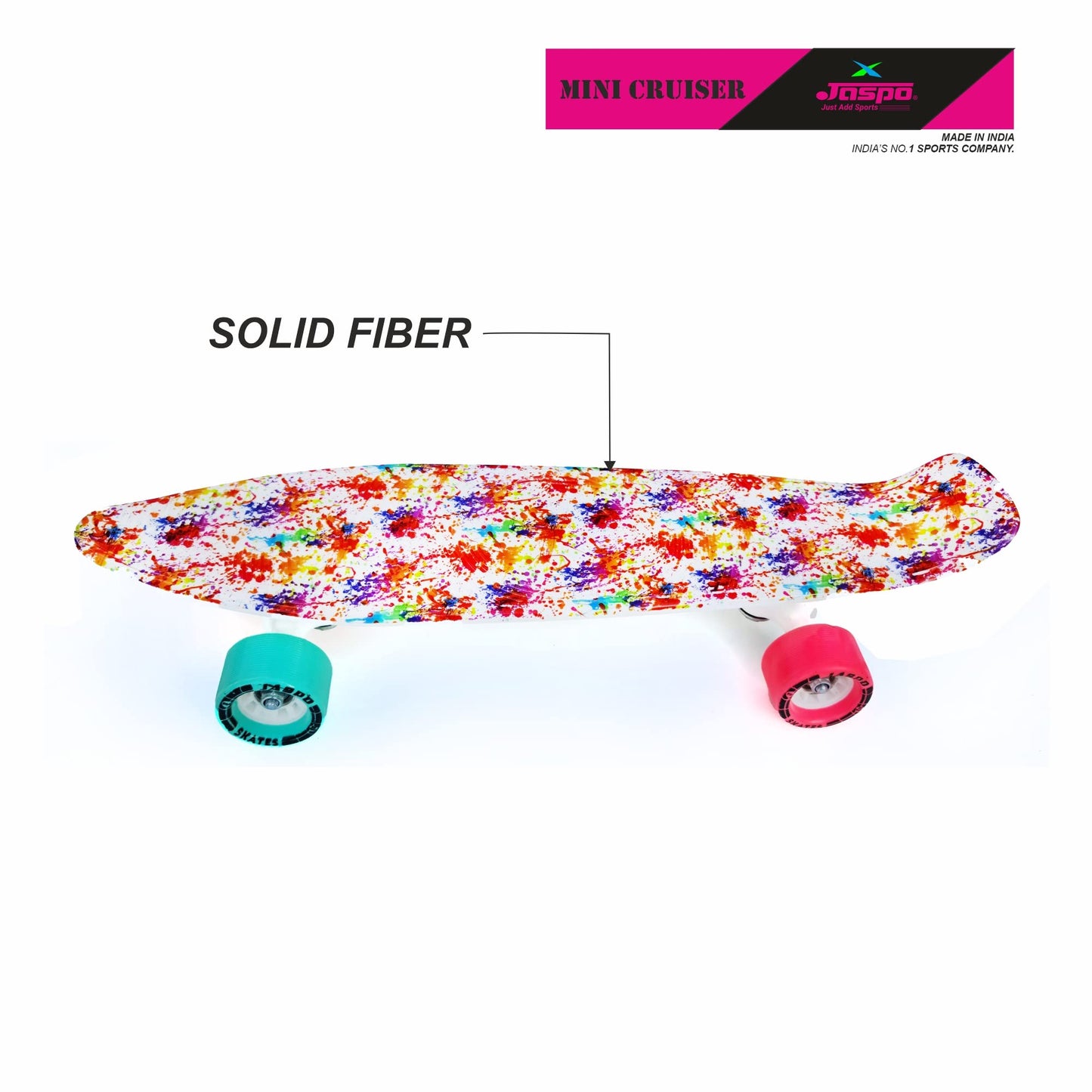 jaspo Fun Candy Fiber Skateboard 25.5 Inx 7 In Specially Designed For Beginners-(Age Above 10 Years), Multicolor
