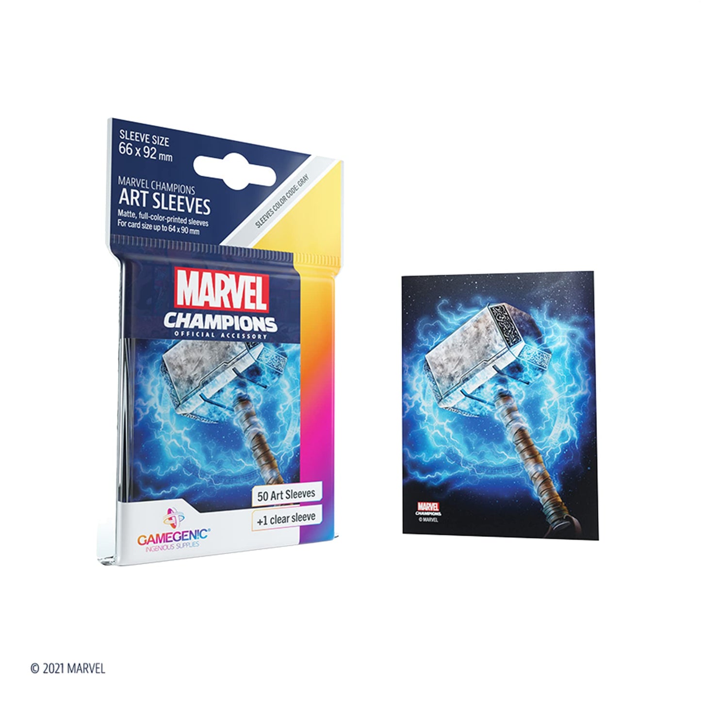 Gamegenic Marvel Champions The Card Game Official Captain America Art Sleeves | Pack Of 50 Art Sleeves And 1 Clear Sleeve | Card