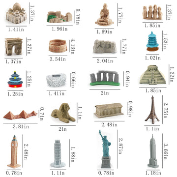 Onest 14 Pieces Mini Egyptian Figurine Playsets Famous Architecture Figurines Toys For Boys And Girls