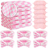 Fanfanwin 18 Pcs Sleepover Party Supplies for Girls, 6 Style Cute Pink Plaid Blanket 6 Coral Fleece Spa Headband 6 Plush Pink Ey