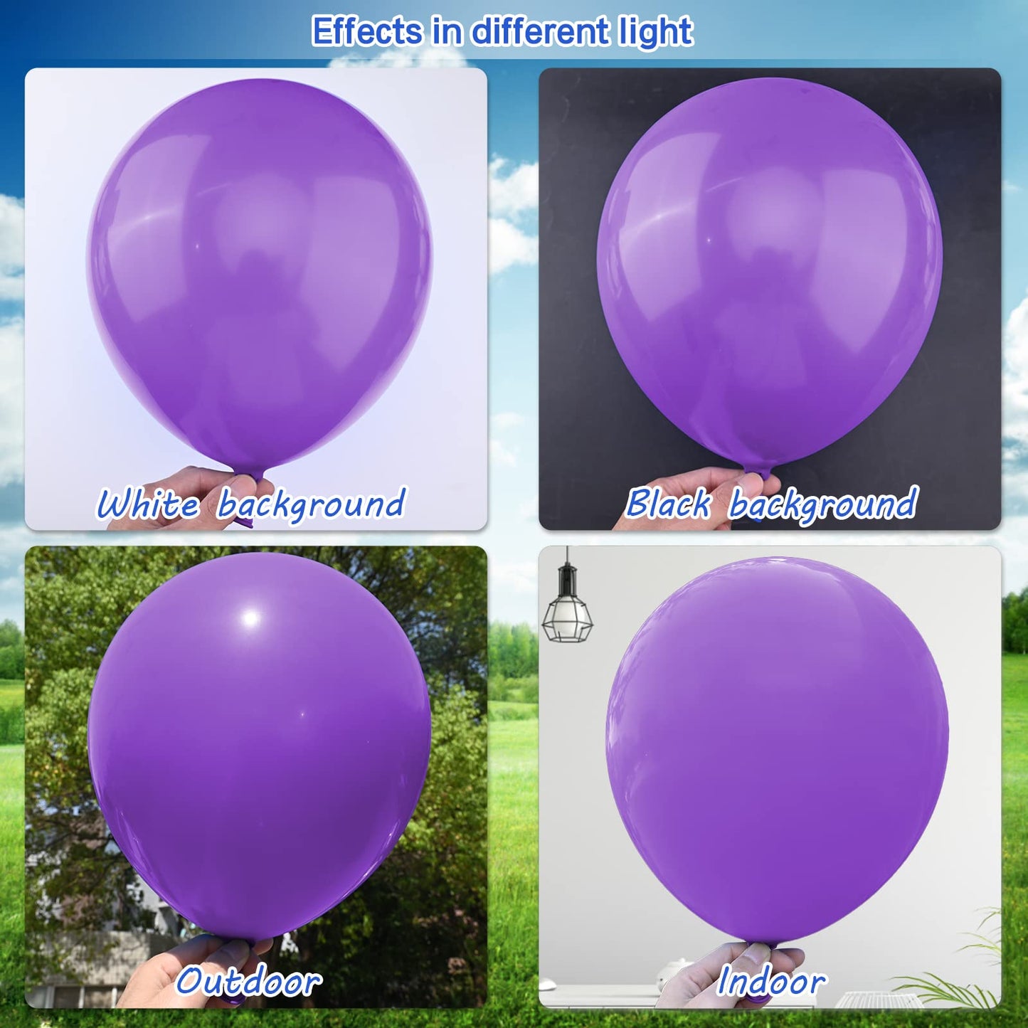 Moukiween Purple Balloons 12 Inch - 70 Pcs Light Purple Balloons For Wedding Baby Shower Birthday Halloween Christmas Party Decorations