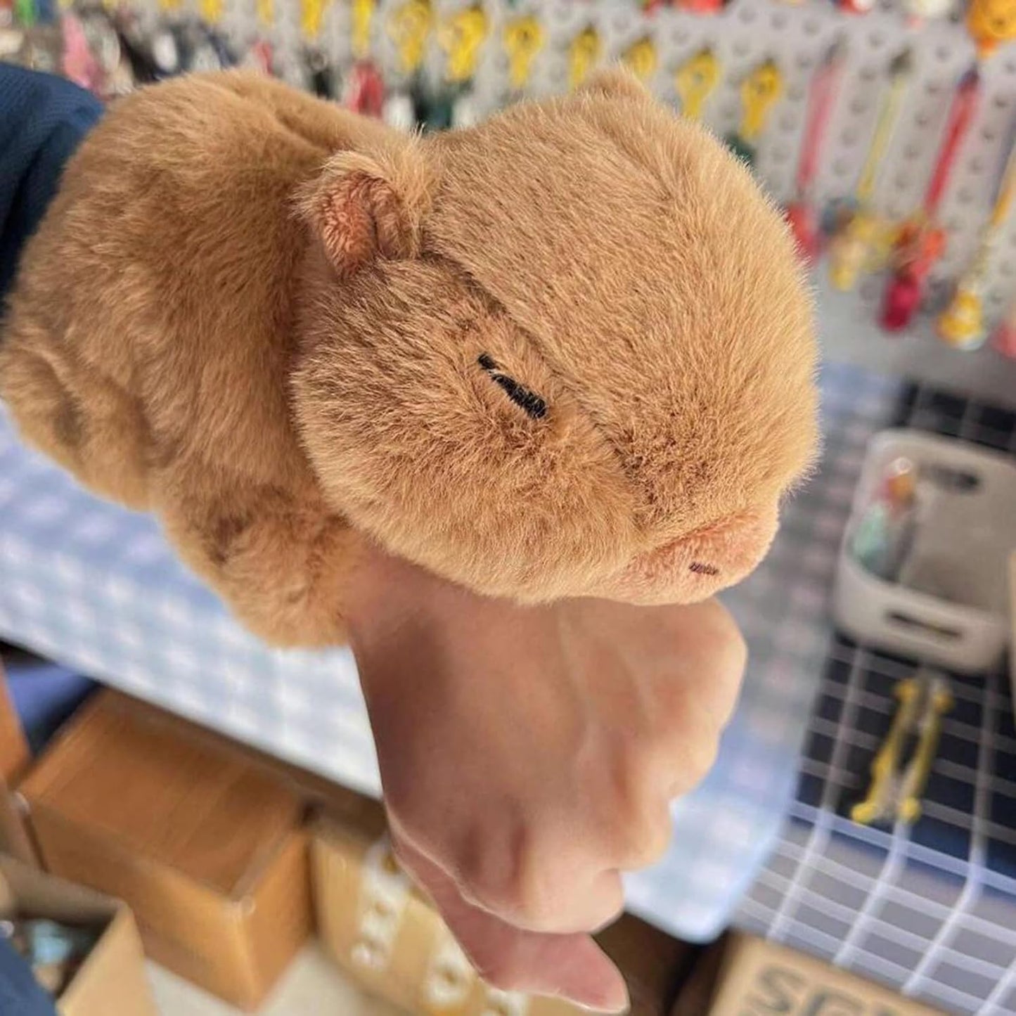 Wanwu World Capybara Plush Cute Capybara Slap Bracelet Capybara Stuffed Animal Plushies Toy Gift For Kids Boys Girls Birthdays
