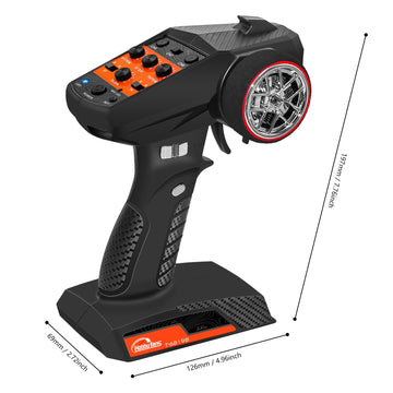 Hobby Fans RC Radio System 7CH 2.4G RC Transmitter with Receiver Anti-Jamming Remote Controller for RC Car Crawler Boat, Knob