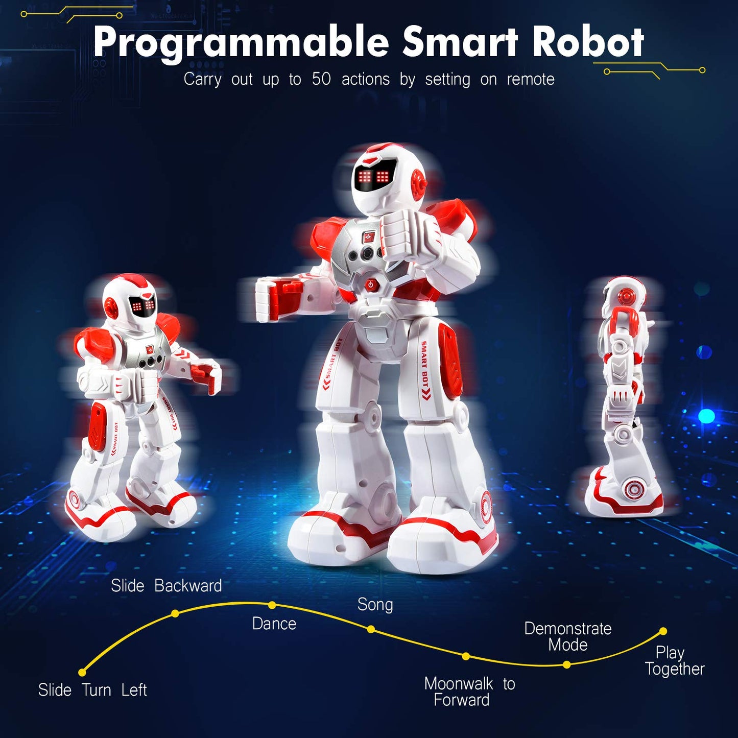 RC Smart Robot Toys for Kids, Intelligent Programmable Robot with Infrared Controller, Gesture Sensing, Singing, Dancing, Christ