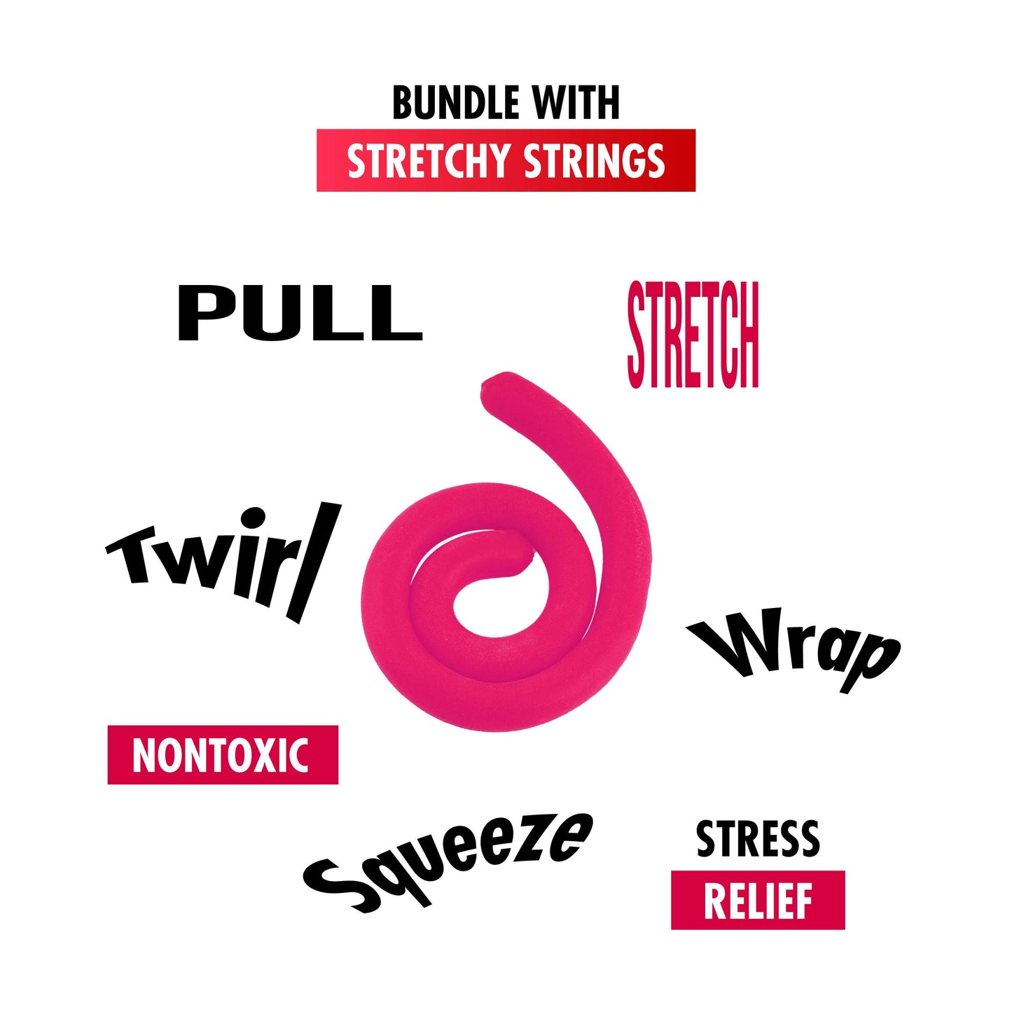 Liquid Motion Bubbler Sensory Toys - 2 Pc Set Bundle Stretchy String Fidget Toys Timer For Stress Relief And Anxiety Relief, Water Oil Toy For Hyperactivity Relaxation Figit Fuchsia