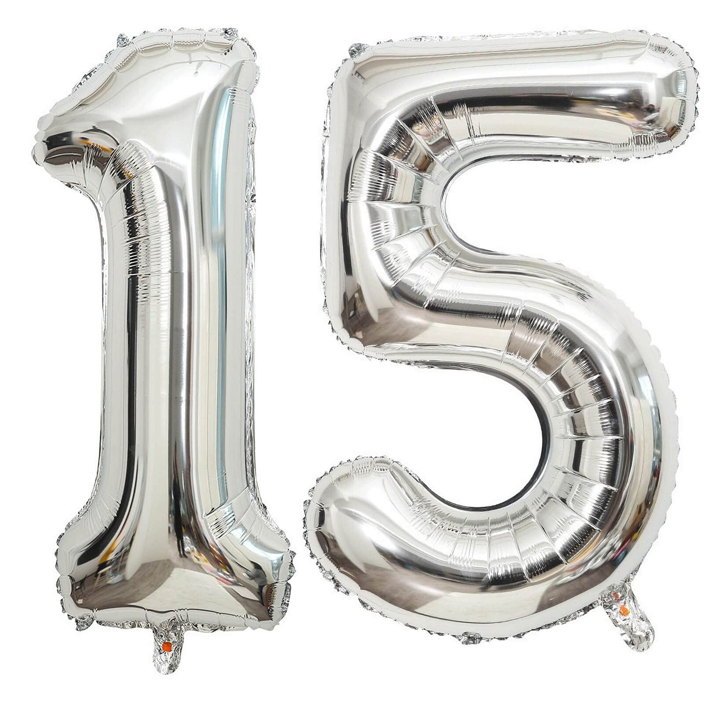40 Inch Silver 15 Number Balloons Giant 15 Or 51 Balloons Silver Birthday 15 Balloons 15Th Birthday Anniversary Party Decoration
