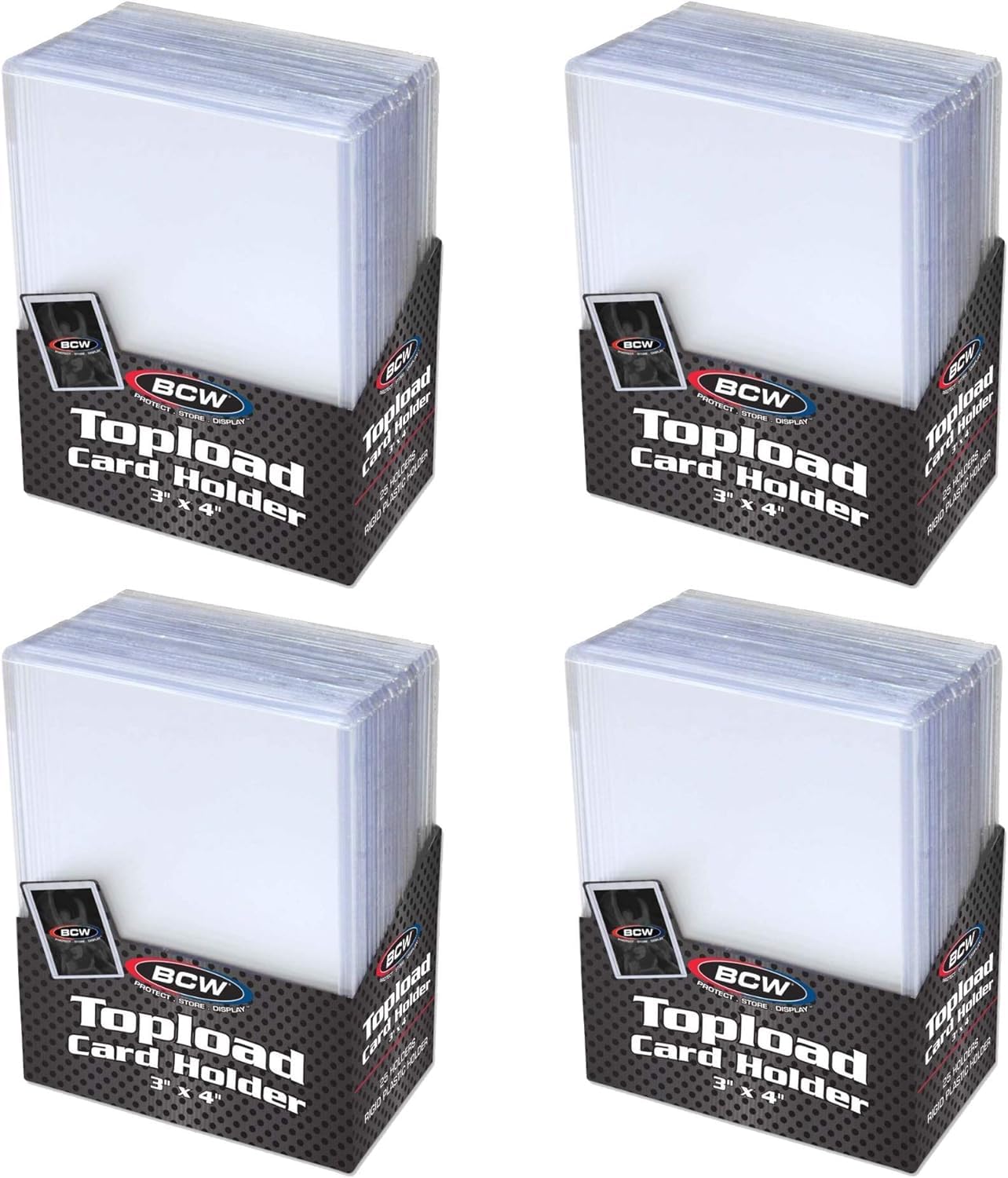 Bcw 3X4 Topload Card Holder - Standard - 100Ct | Rigid Pvc Trading Card Protection For Baseball Cards, Football Cards, And Tradi