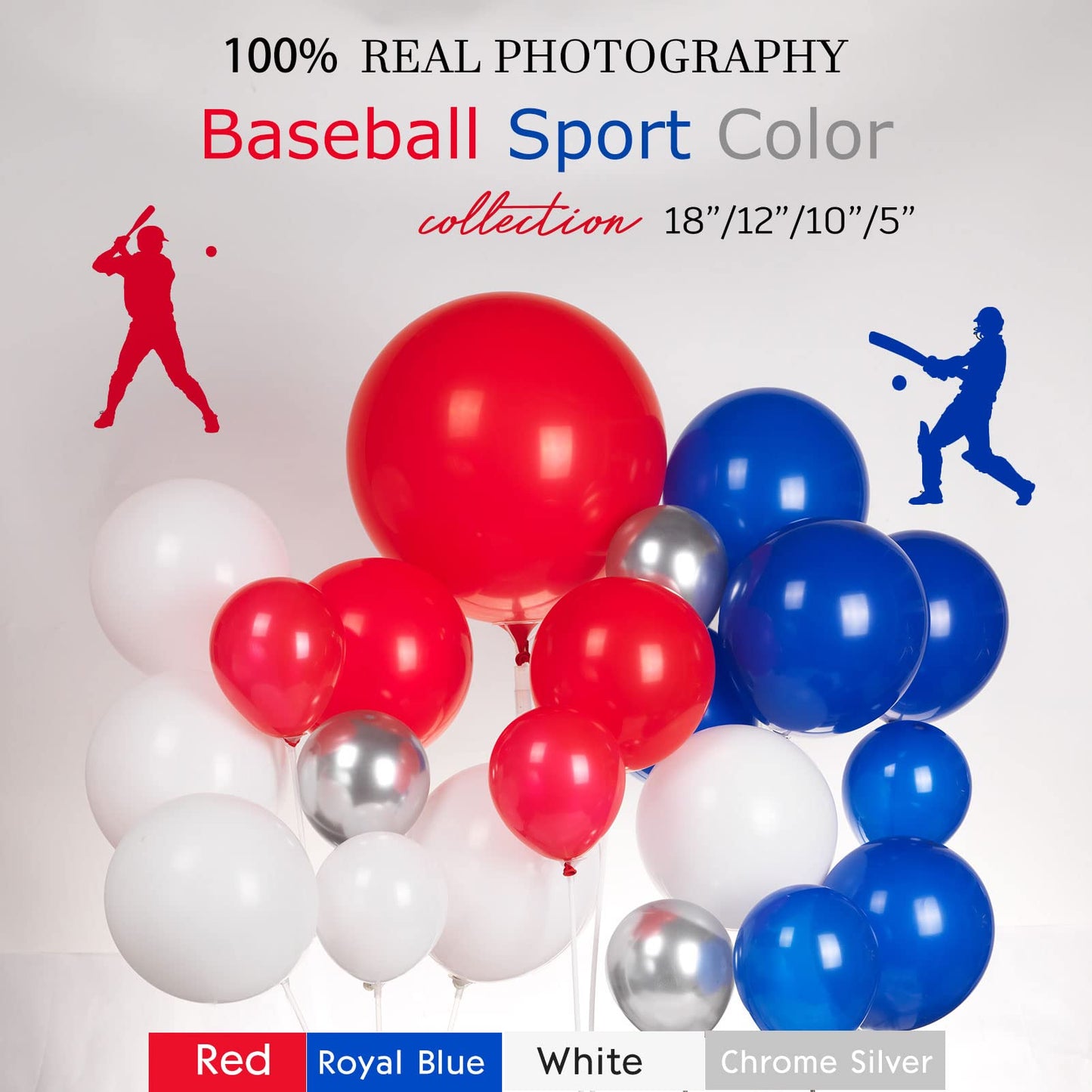 Baseball Balloon Garland Arch Kit 150Pcs Red Blue White Silver And Starburst Baseball Bat Glove Balloons Fot Sport Theme Party R