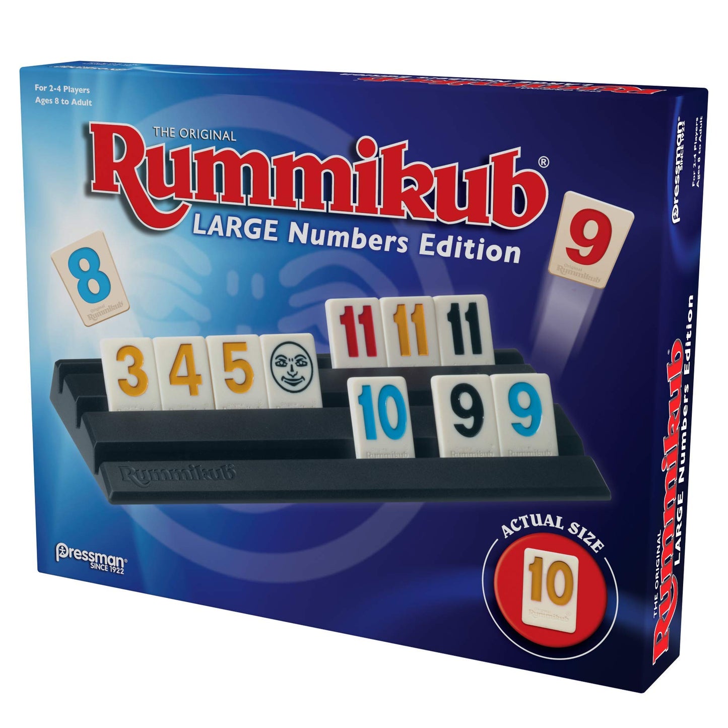 Pressman Rummikub Large Numbers Edition - The Original Rummy Tile Game Blue, 5''