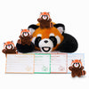 Niuniu Daddy 20'' | 5Pcs Red Panda Weighted Stuffed Animals Family Set, Mommy Red Panda Plush With 4 Babies Toys Inside, Cute La