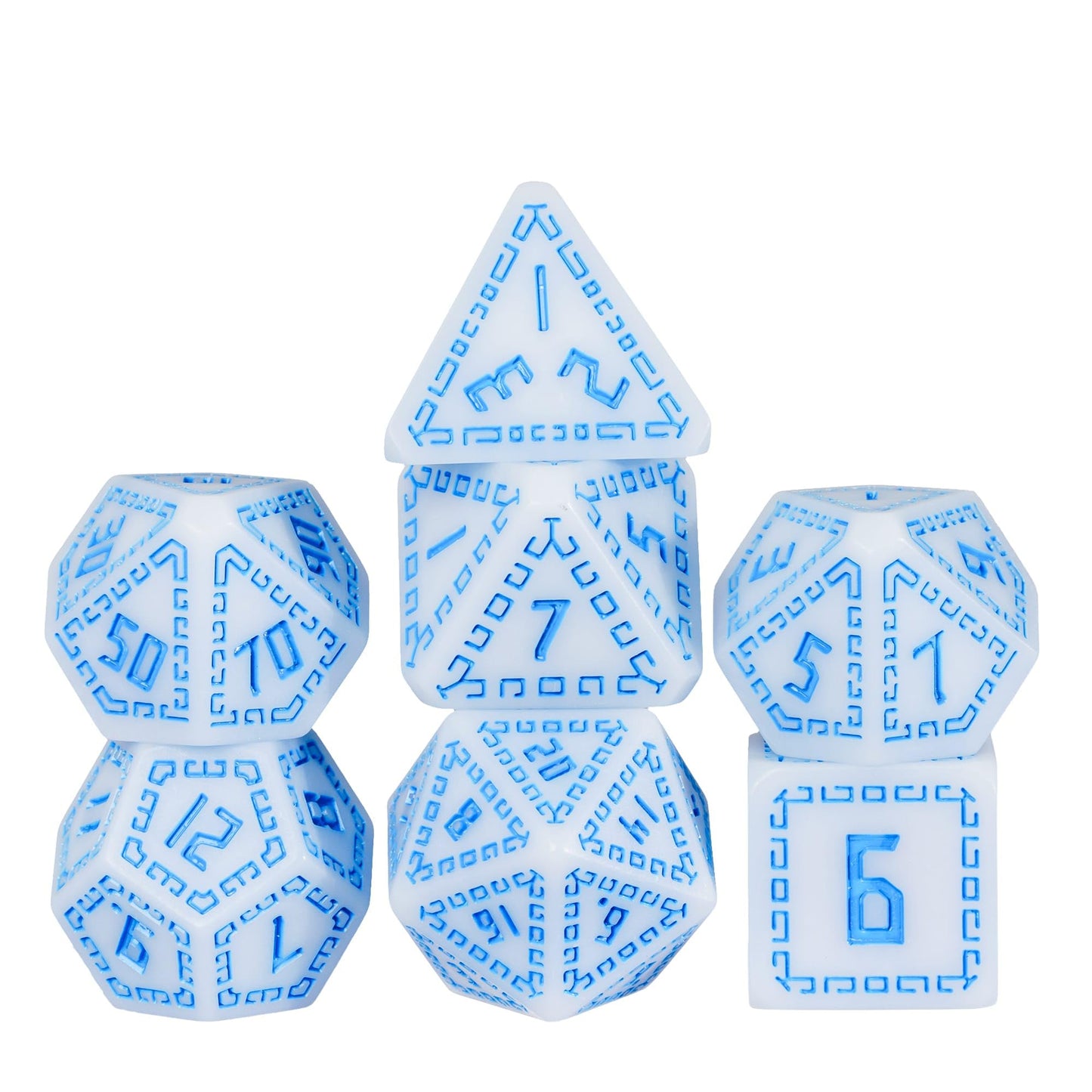HDdais DND Dice Set, 7PCS D&D Polyhedral Dice Set for MTG Dungeons and Dragons Role Playing Game(White)