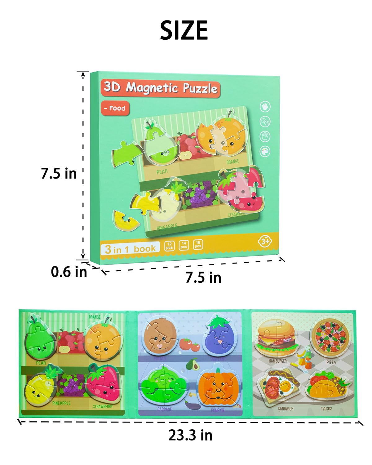 Magnetic Puzzles For Toddlers 2-4, Travel Puzzles Games For Kids Ages 1-3, Activities Toy Jigsaw Puzzles Book For Boys & Girls 1
