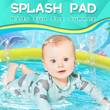 Heeyoo Splash Pad For Kids, Non-Slip Splash Pad For Toddler Summer Outdoor Water Toys, Sprinkler Pool For Kids Outdoor Play, Scr