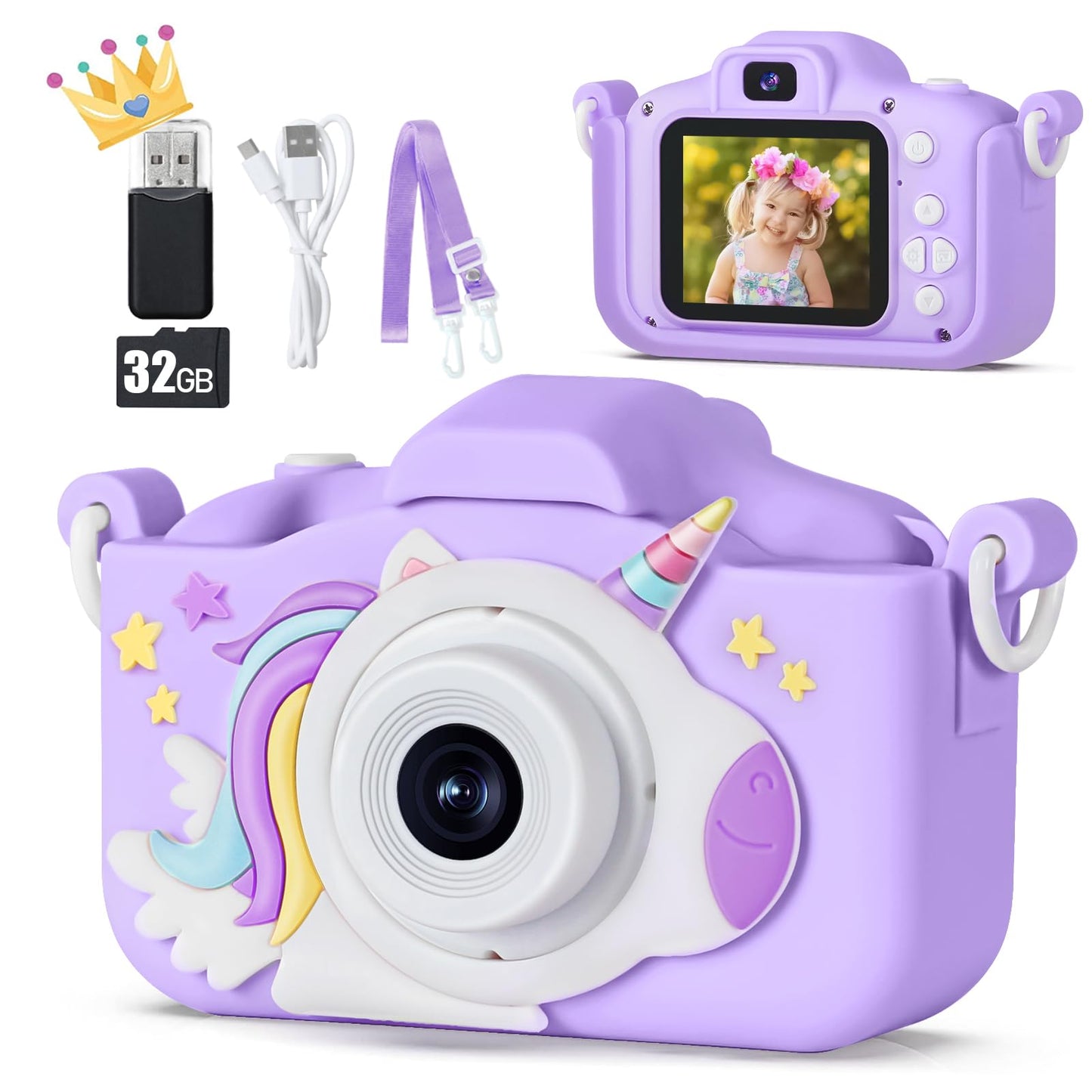 Kizjorya Upgraded 48Mp Kids Camera For Girls Boys 3-12, Video Selfie Camera-Christmas Birthday Gift For Toddler, Hd Digital Came