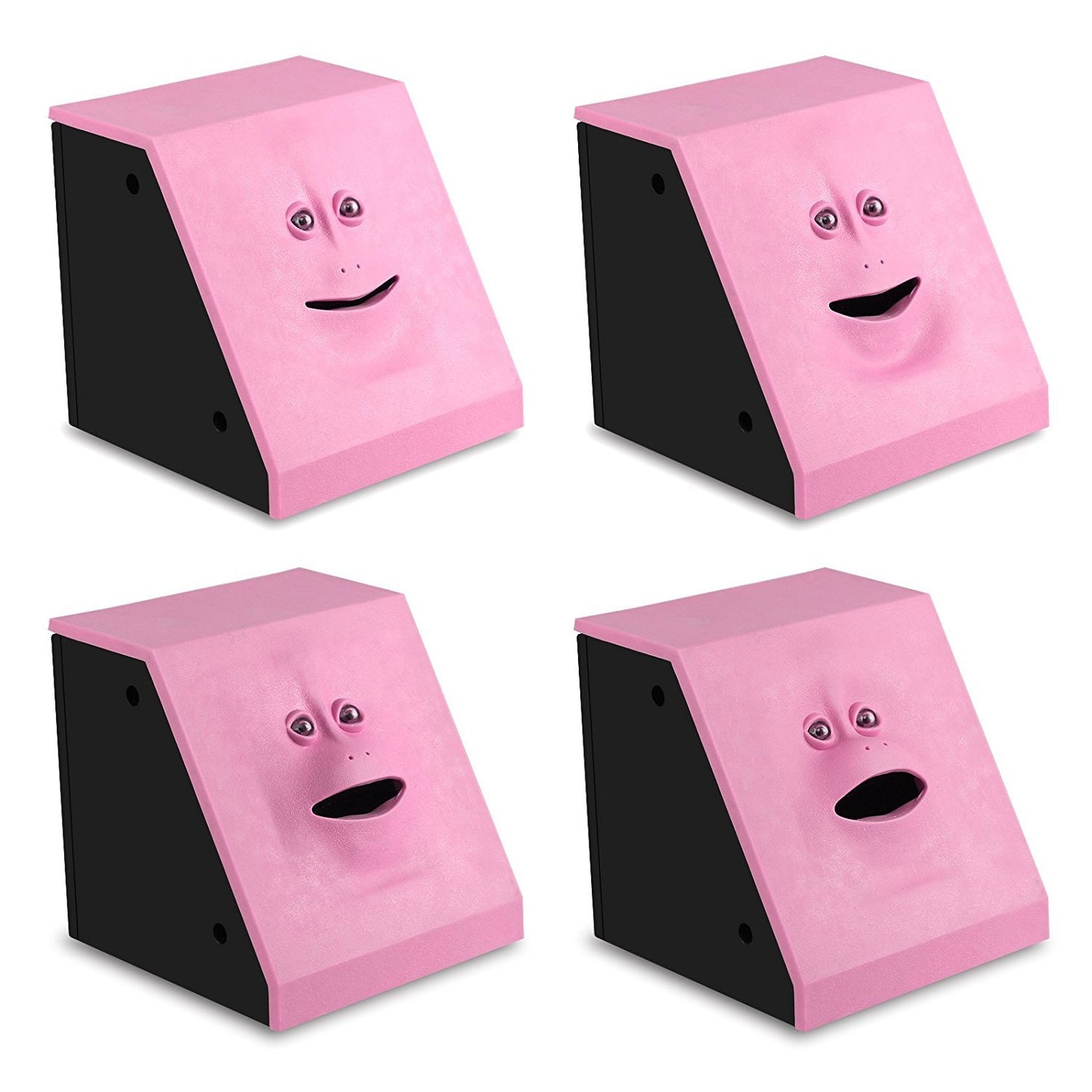 Hstyaig Money Saving Bank, Face Money Eating Box Kids Money Saving Collection Piggy Bank Automatic Novelty Coin Bank (Pink)