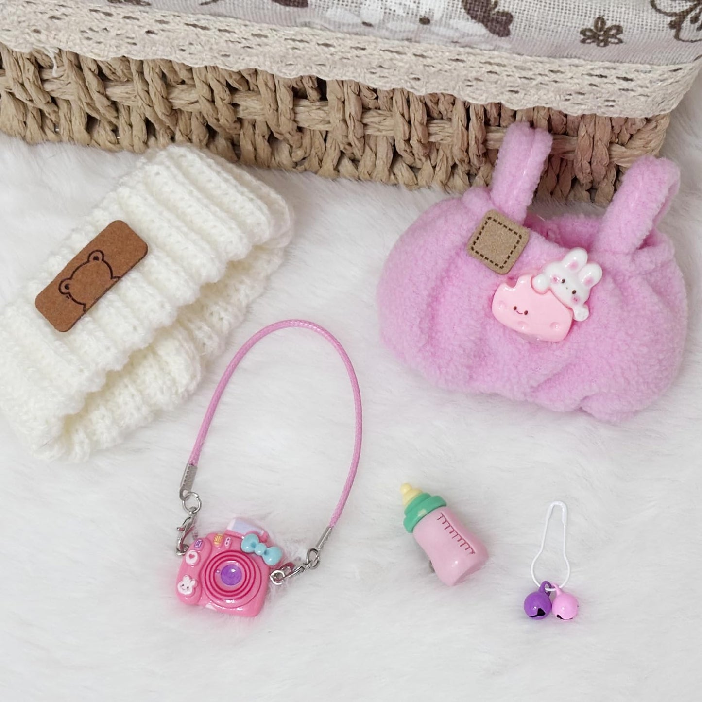 Clothes for 17cm Doll Cute Outfit Set for 17cm Dolls Adorable Dress-Up Accessories for Doll (Purple Bottle)