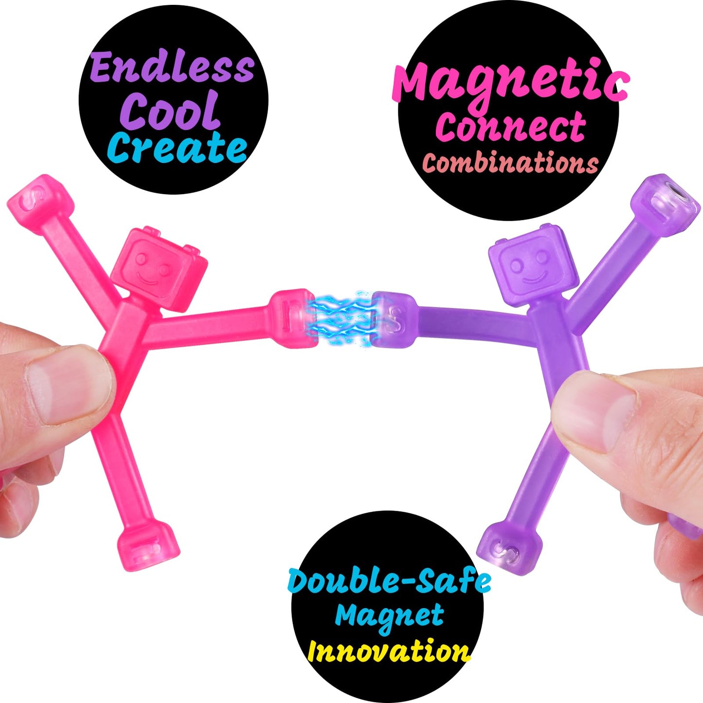 6 Pcs Magnetic Travel Toys For Kids, Creative, Portable And Educational, Magnetic-People-Magnet-Men: Cute Robot & Funny Magnets,
