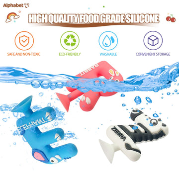 Suction Bath Toy for Toddler, 26PCS Animal Alphabet, Montessori Sensory Toy Gift for Kids Aged 3-12, Educational Spelling for Au