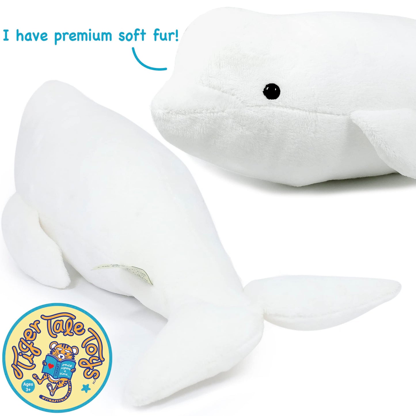 Tigerhart Billiam The Beluga - 15 Inch Stuffed Animal Plush