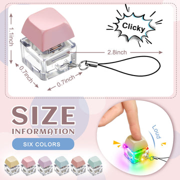 Taiyin 6 Pcs Decompression Toys Keyboard Clicker Toy Keyboard Cube Mechanical Key Button Stress Relief for mature-themed Gifts to Relief Pass Time (Single)