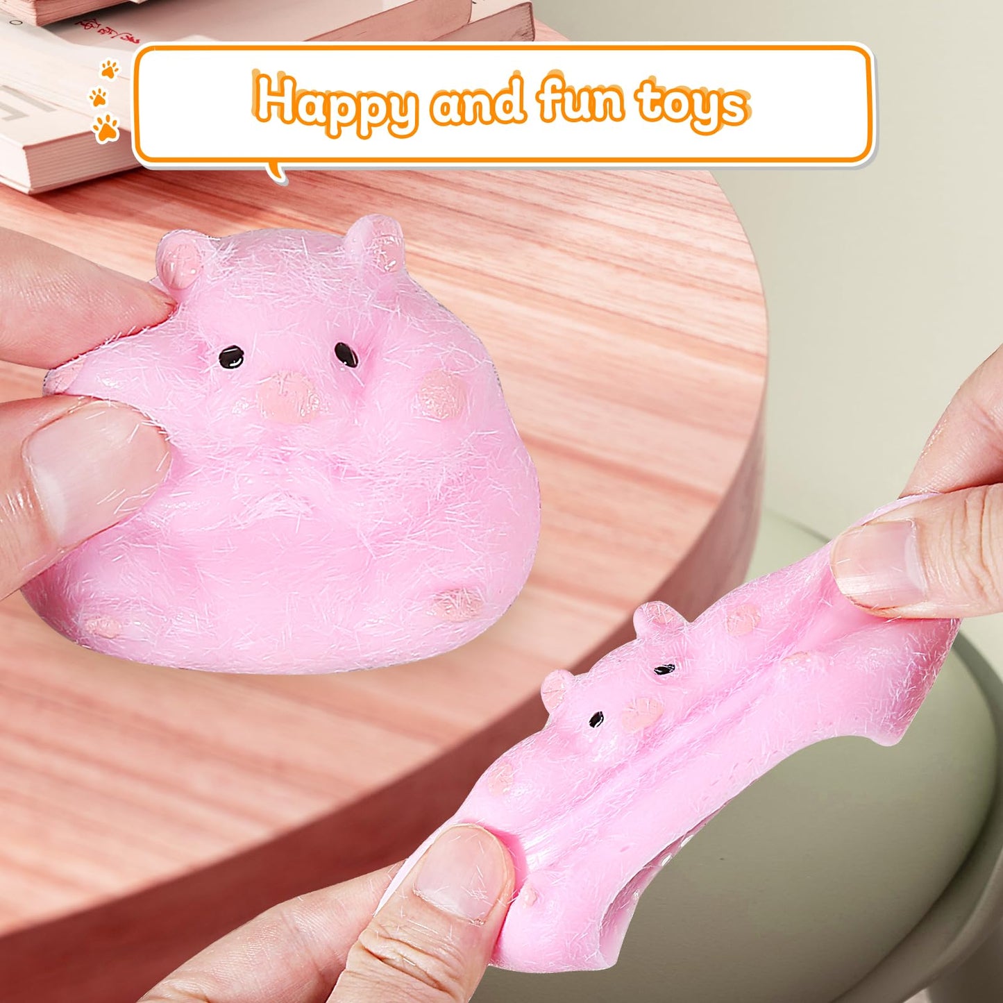 3pcs Squishy Hamster Squeeze Toys,3inch Big Cute Soft Stress Relief Squishies for Kids Party Favors, Pinch Family, Fidget Toys S