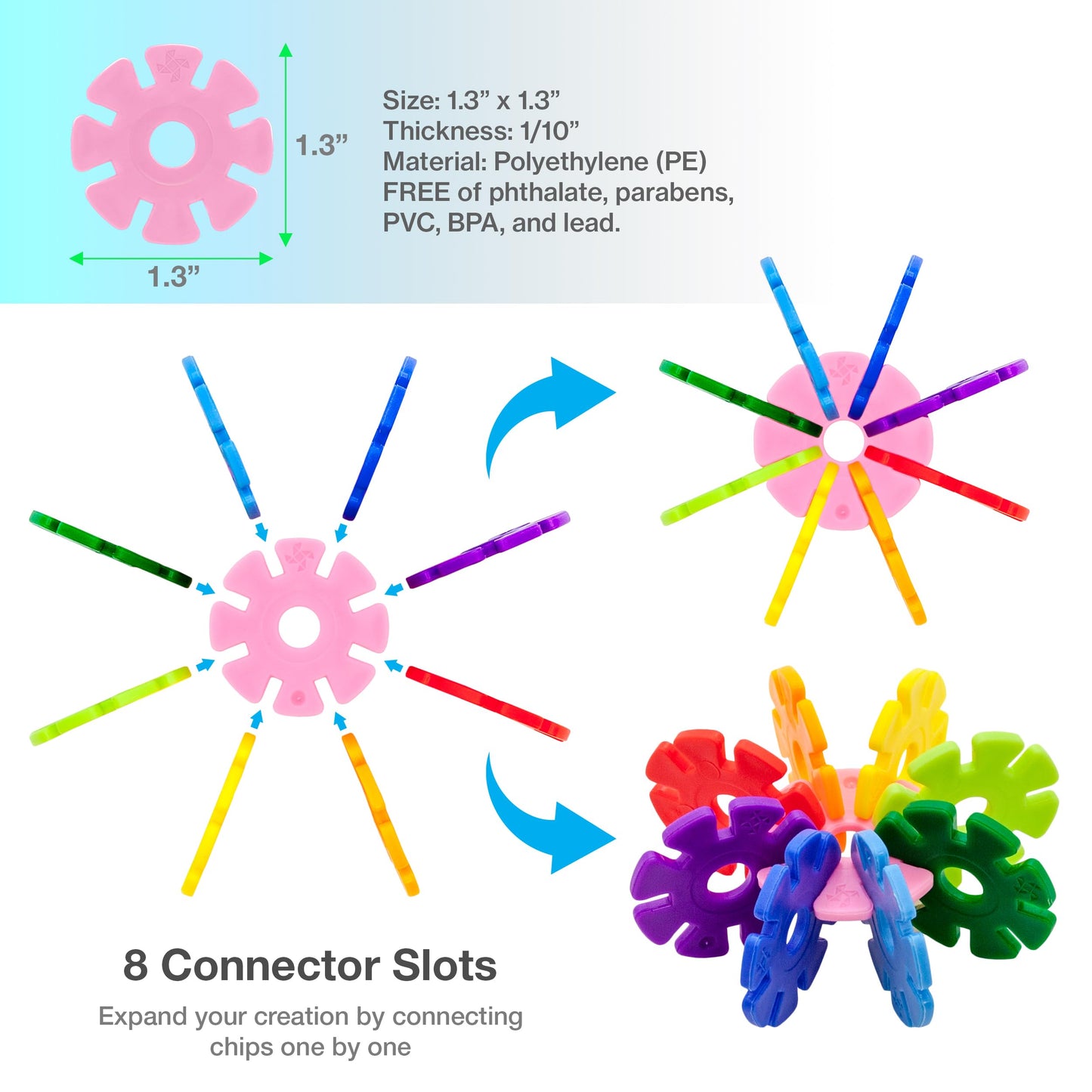Picassotiles Building Chip Interlocking Disc Construction Blocks In Pink Color Stem Learning Early Education Toy Engineering Pla