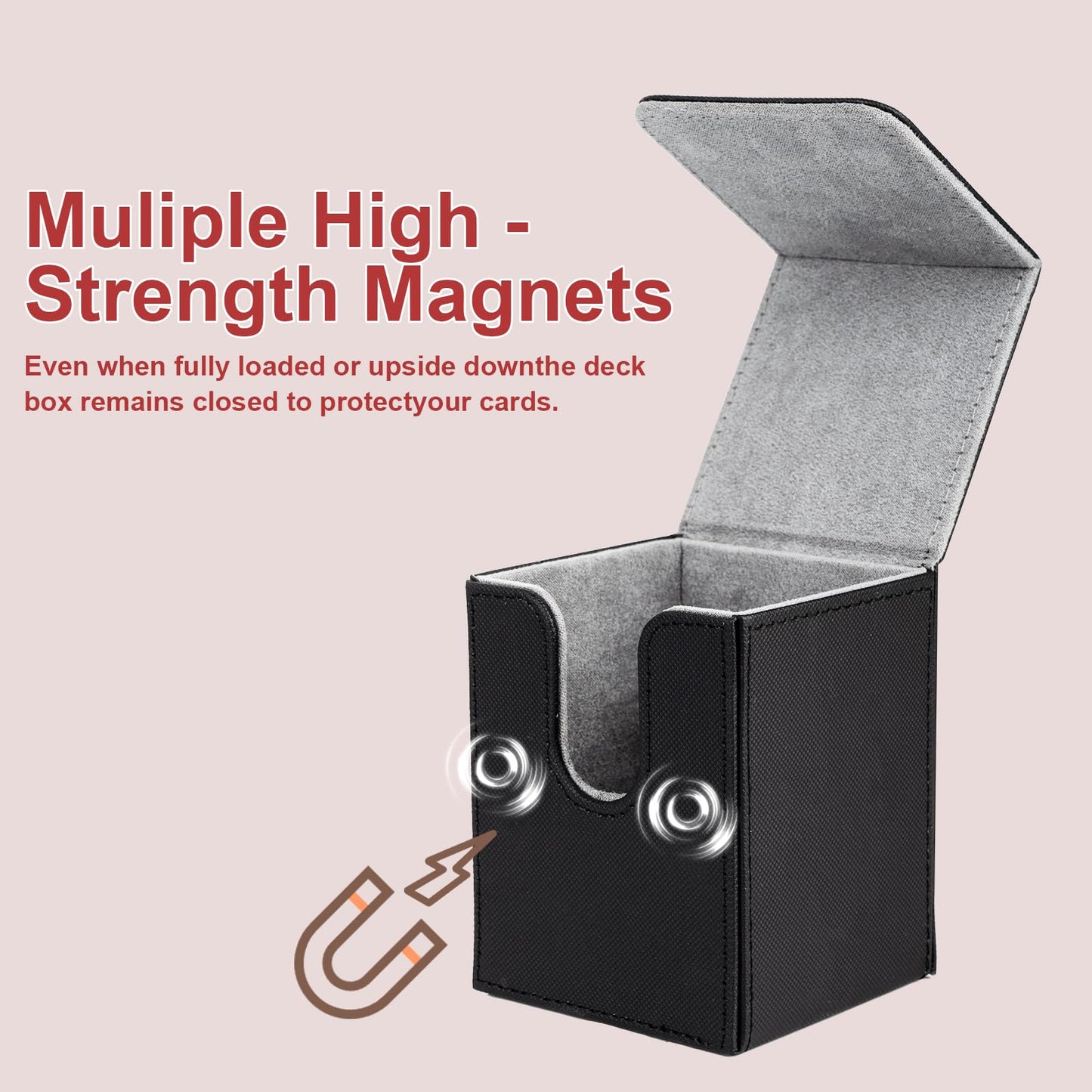Collectible Trading Card Cases, Card Deck Box Storage Box Case Magnetic Deck Box Card Holder ,Can Hold Around 100 Cards