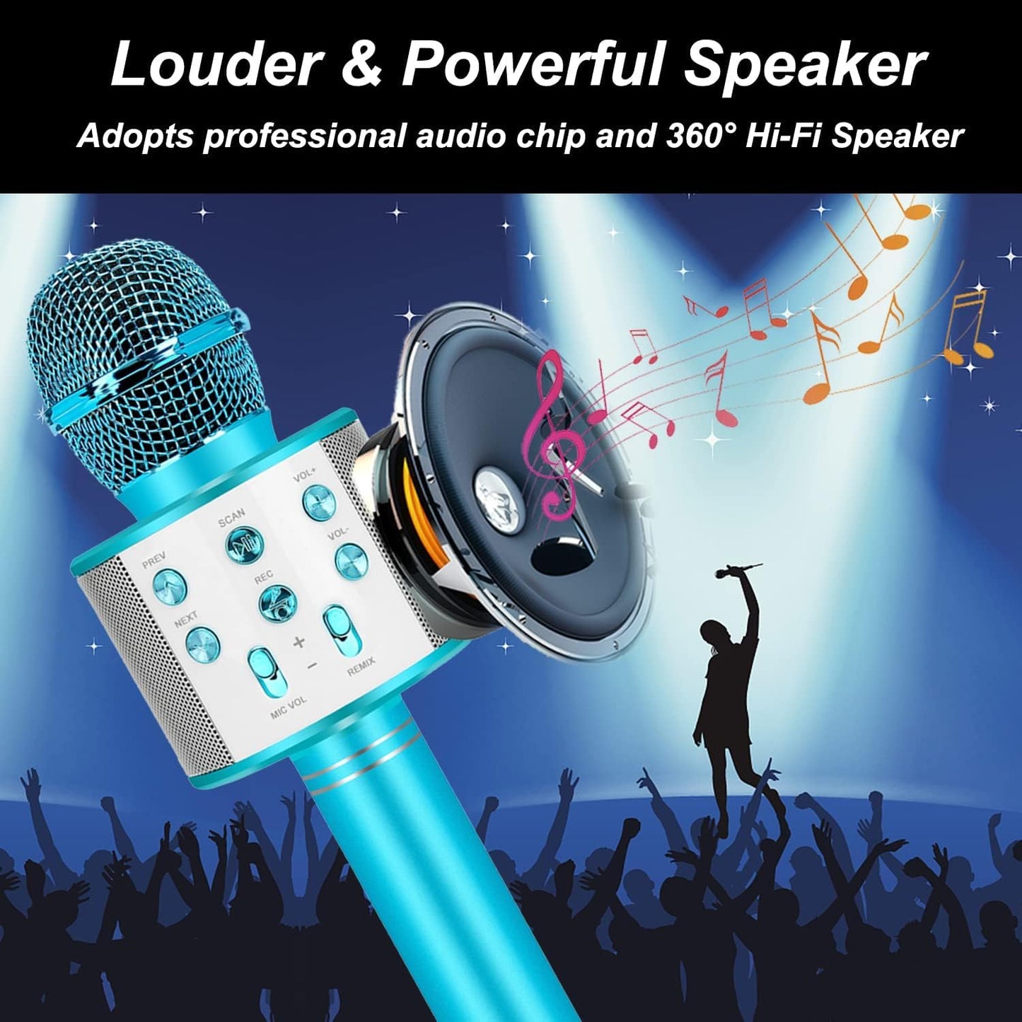 Bluetooth Karaoke Microphone Wireless: Portable Handheld Mic For Kids Adults Singing - Perfect For Christmas Birthday Holiday Pa