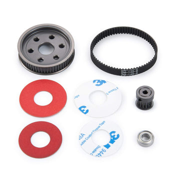 Que-T RC Car Belt Drive Transmission Gears System for 1:10 Axial SCX10 90046 Upgrade Parts (for 3.17mm Motor Gear)