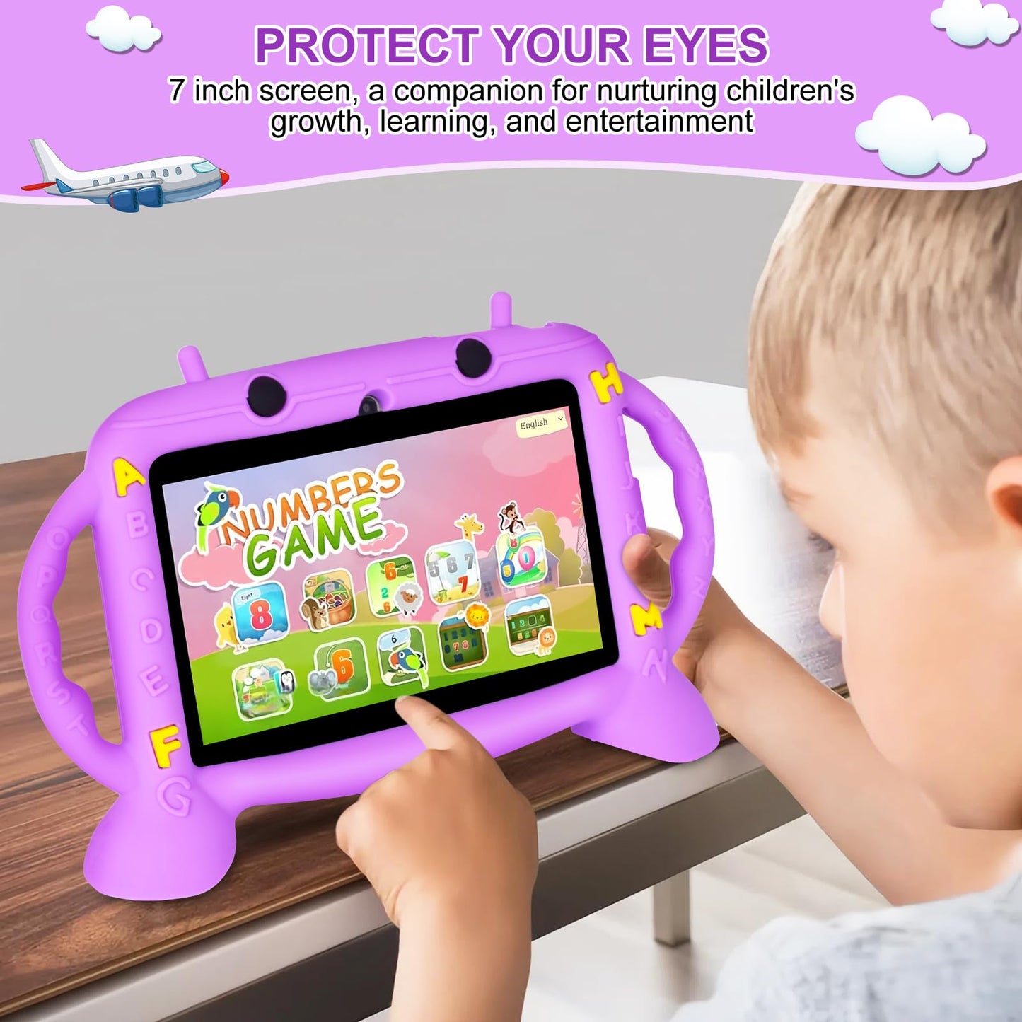 Kids Tablet, 7 inch Tablet for Kids 2-10, Educational Learning Toddler Tablet Android 11, 3GB RAM+32GB ROM Storage, Google Play